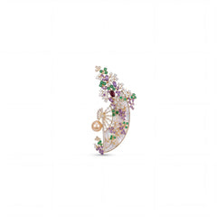 Wisteria fan brooch for women, gold-tone - RANGREZ (view 2)