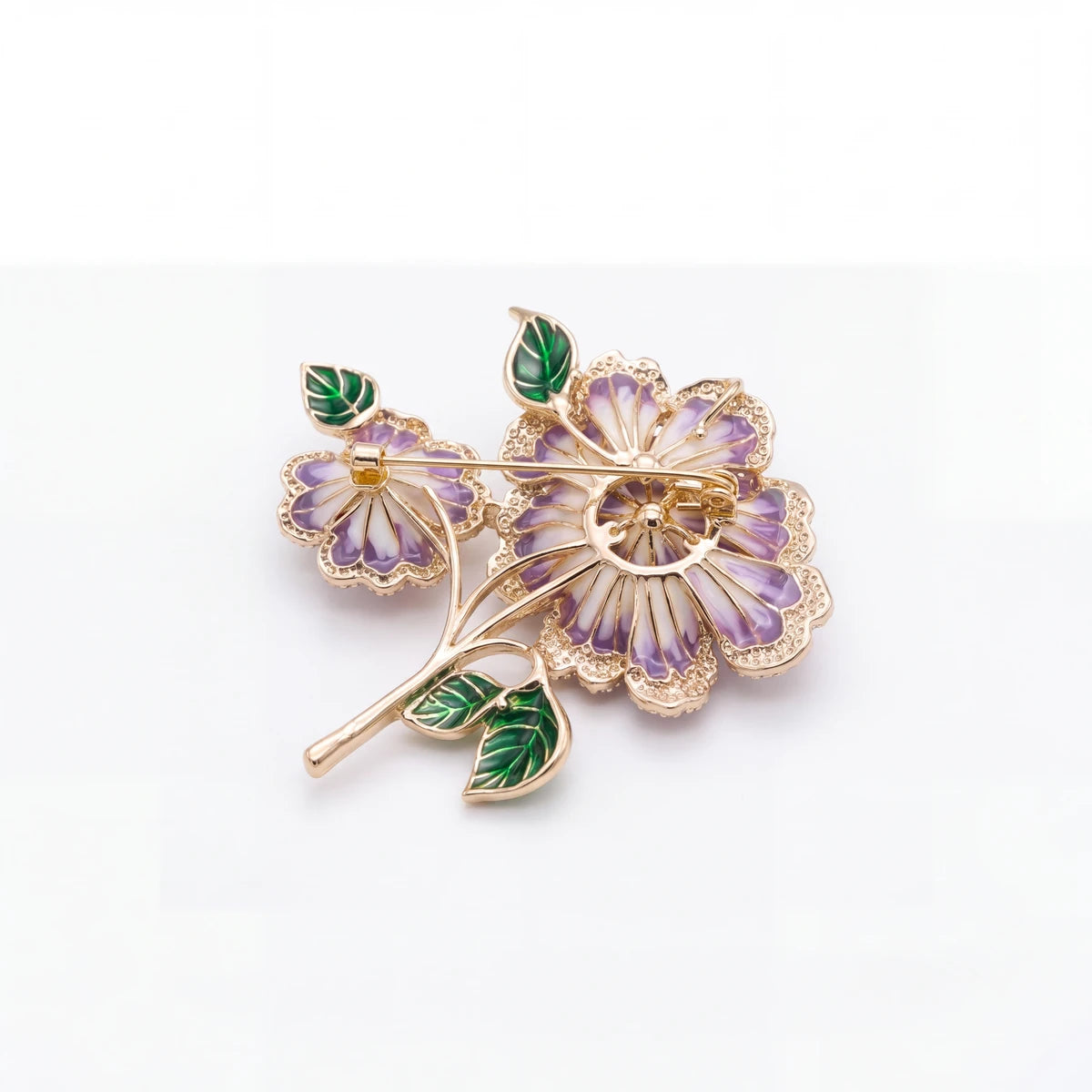 Begonia flower brooch for women, gold-tone - RANGREZ (view 3)