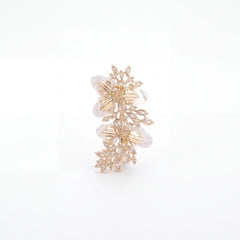 Bianca blossom spray brooch for women, gold-tone - RANGREZ (view 2)