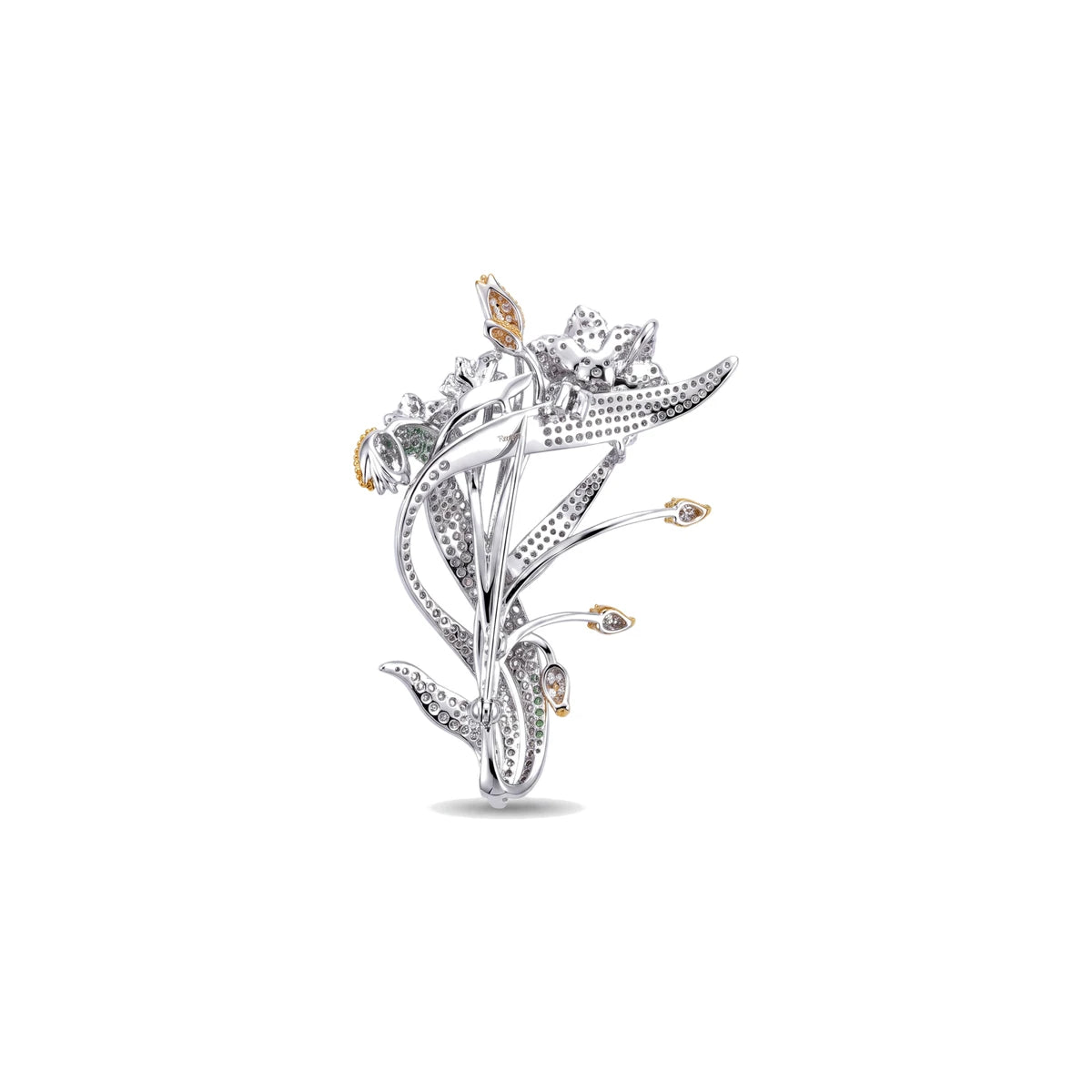 Orchid Floral Spray Brooch