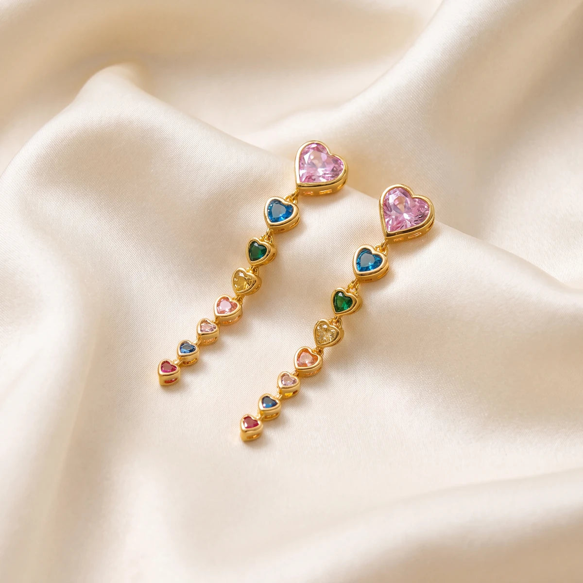 Lyra Heart Drop Necklace & Earrings Set