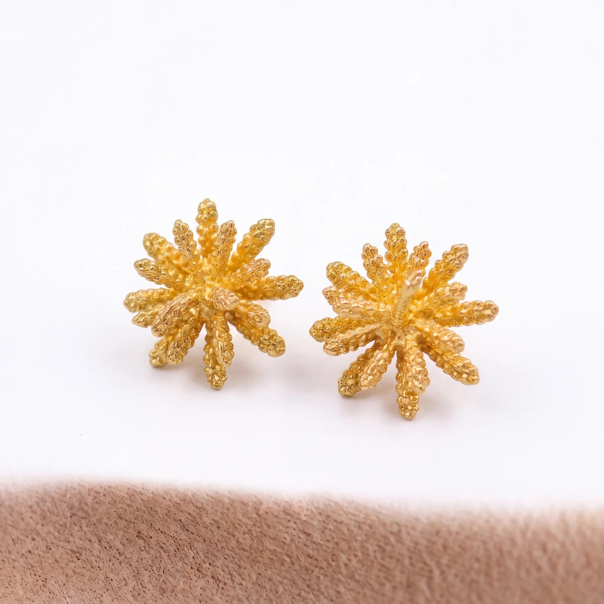 Saffron Flower Stud Earrings