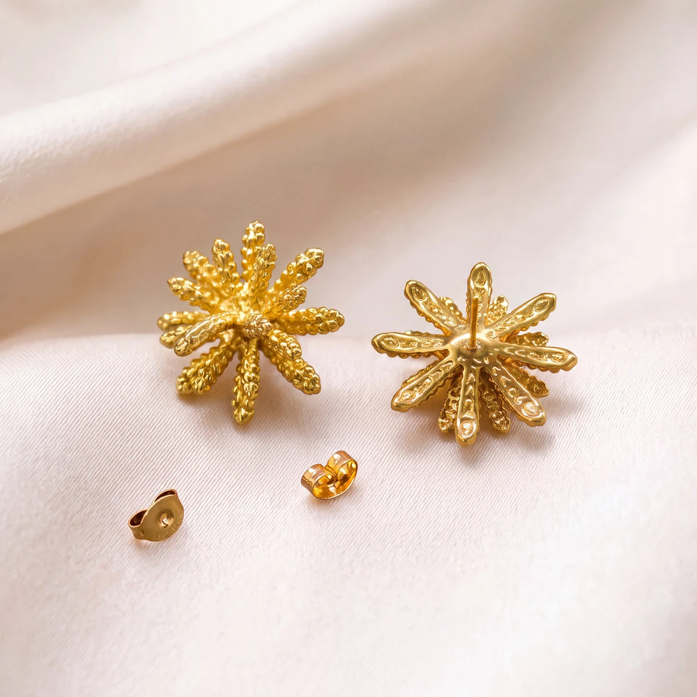 Saffron Flower Stud Earrings