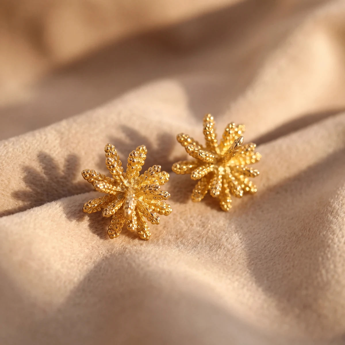 Saffron Flower Stud Earrings