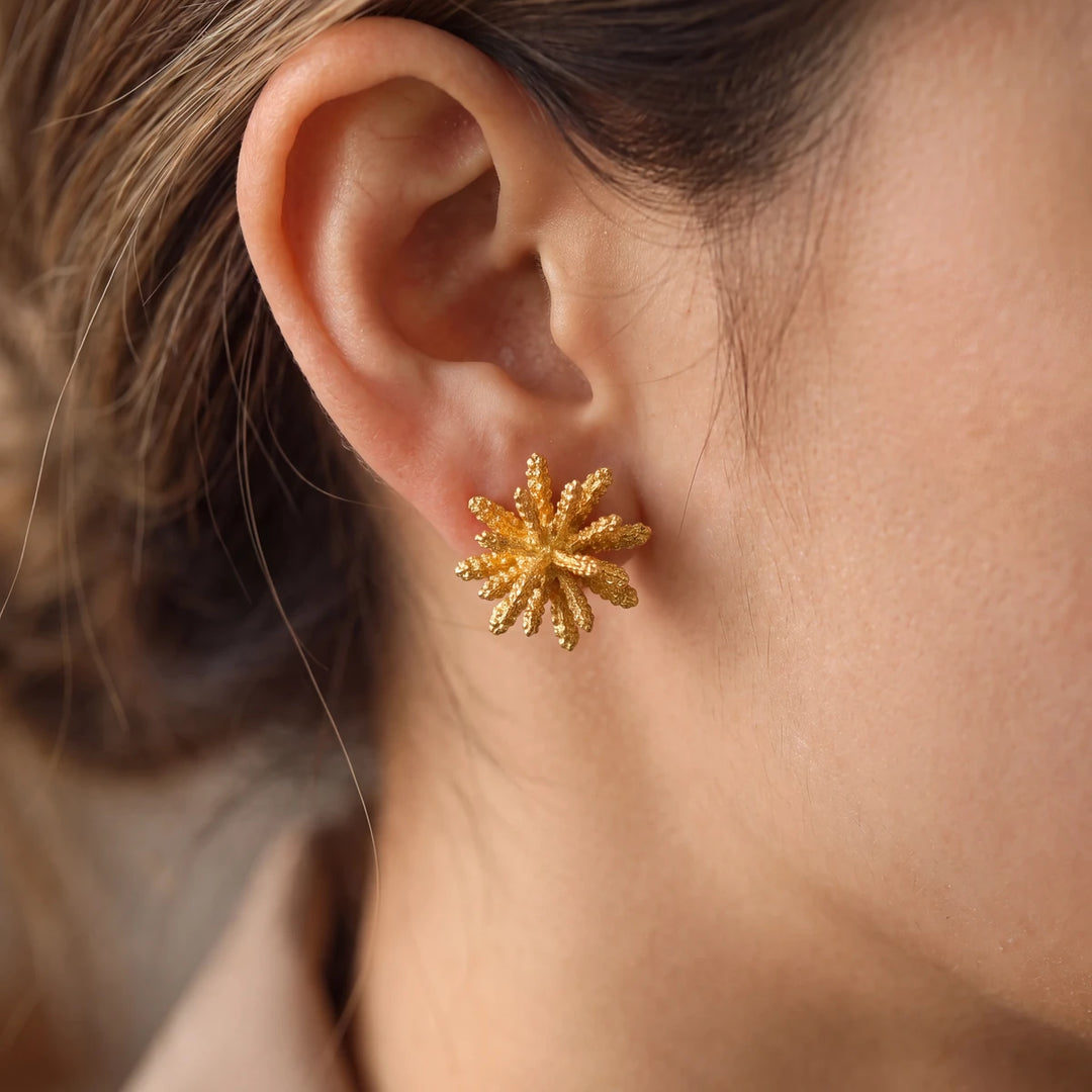 Saffron Flower Stud Earrings