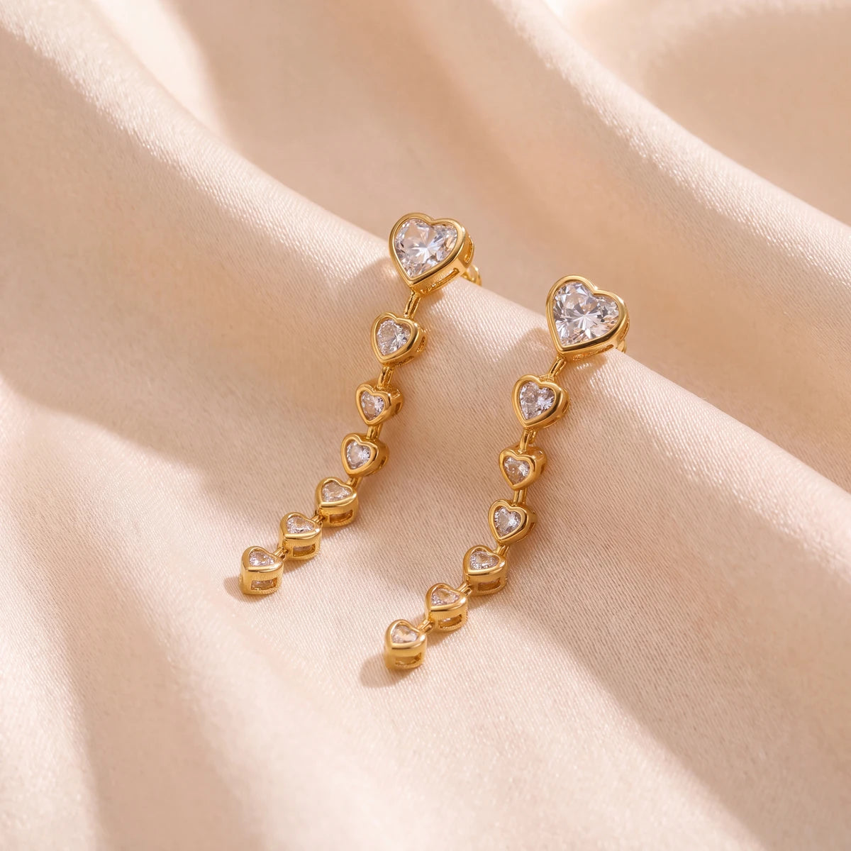 Lyra Heart Drop Necklace & Earrings Set