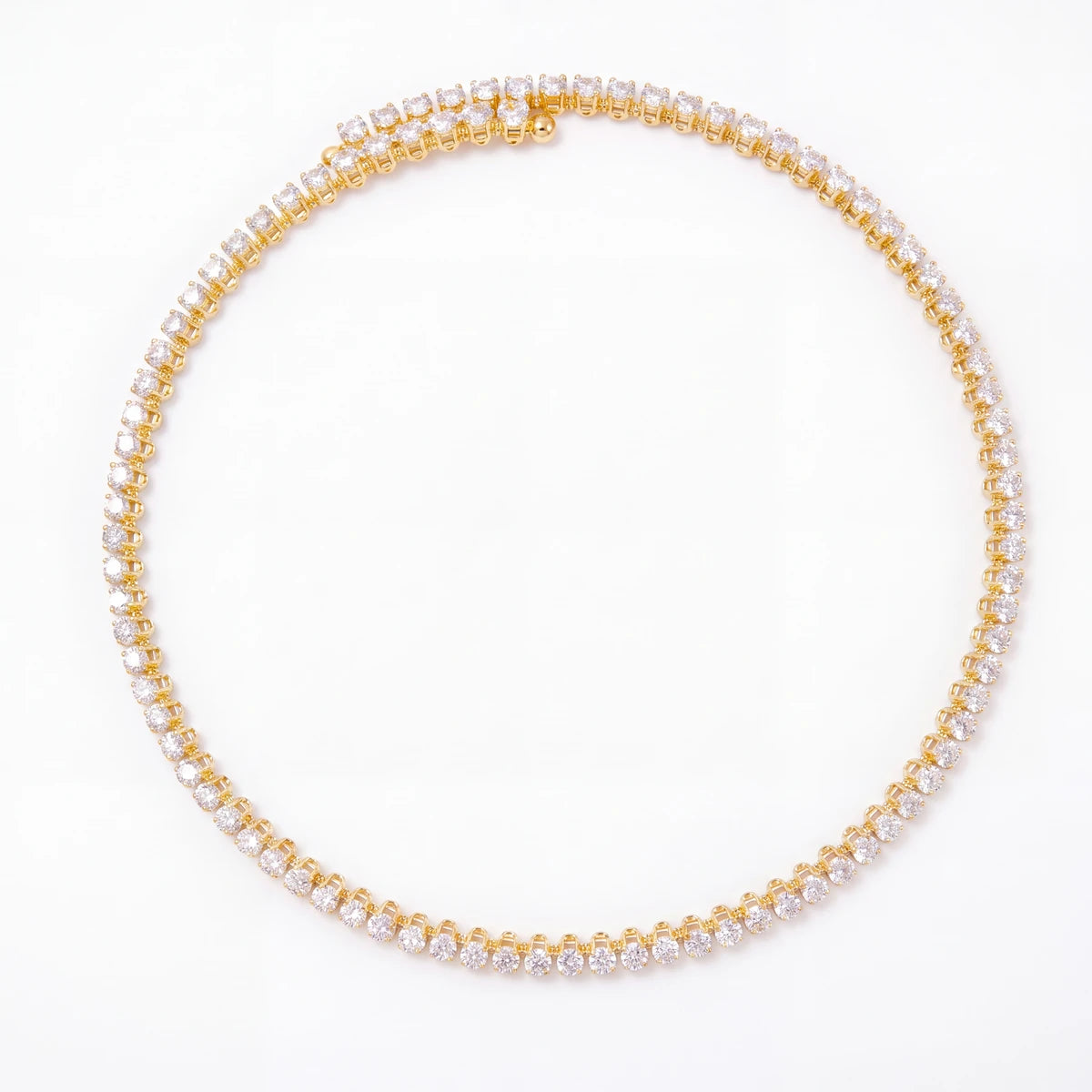 Glacia tennis necklace for women, gold-tone - RANGREZ
