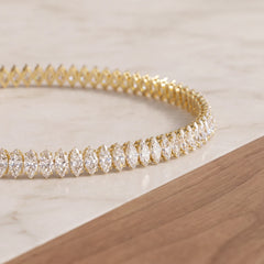 Glacia tennis necklace for women, gold-tone - RANGREZ (view 2)