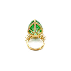 Pear solitaire cocktail ring for women, adjustable - RANGREZ (view 5)