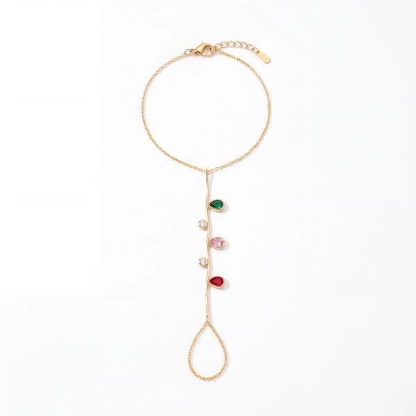 Chandni Hathphool, Crystal Drops, Gold-tone