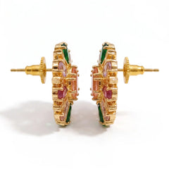 Petalia Crystal Floral Burst Stud Earrings, Mixed cut, Gold finish