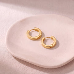 Ivy huggie hoop earrings for women, gold-tone - RANGREZ (view 3)