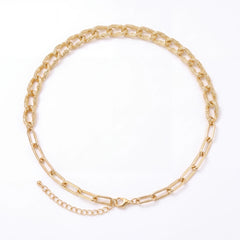Linka paperclip chain necklace for women, gold-tone - RANGREZ