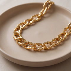 Linka paperclip chain necklace for women, gold-tone - RANGREZ (view 3)