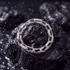 Textured Cable Link Silver-Tone Bracelet for Men - view 1