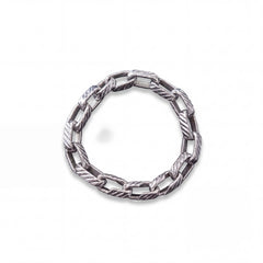 Textured Cable Link Silver-Tone Bracelet for Men - view 7