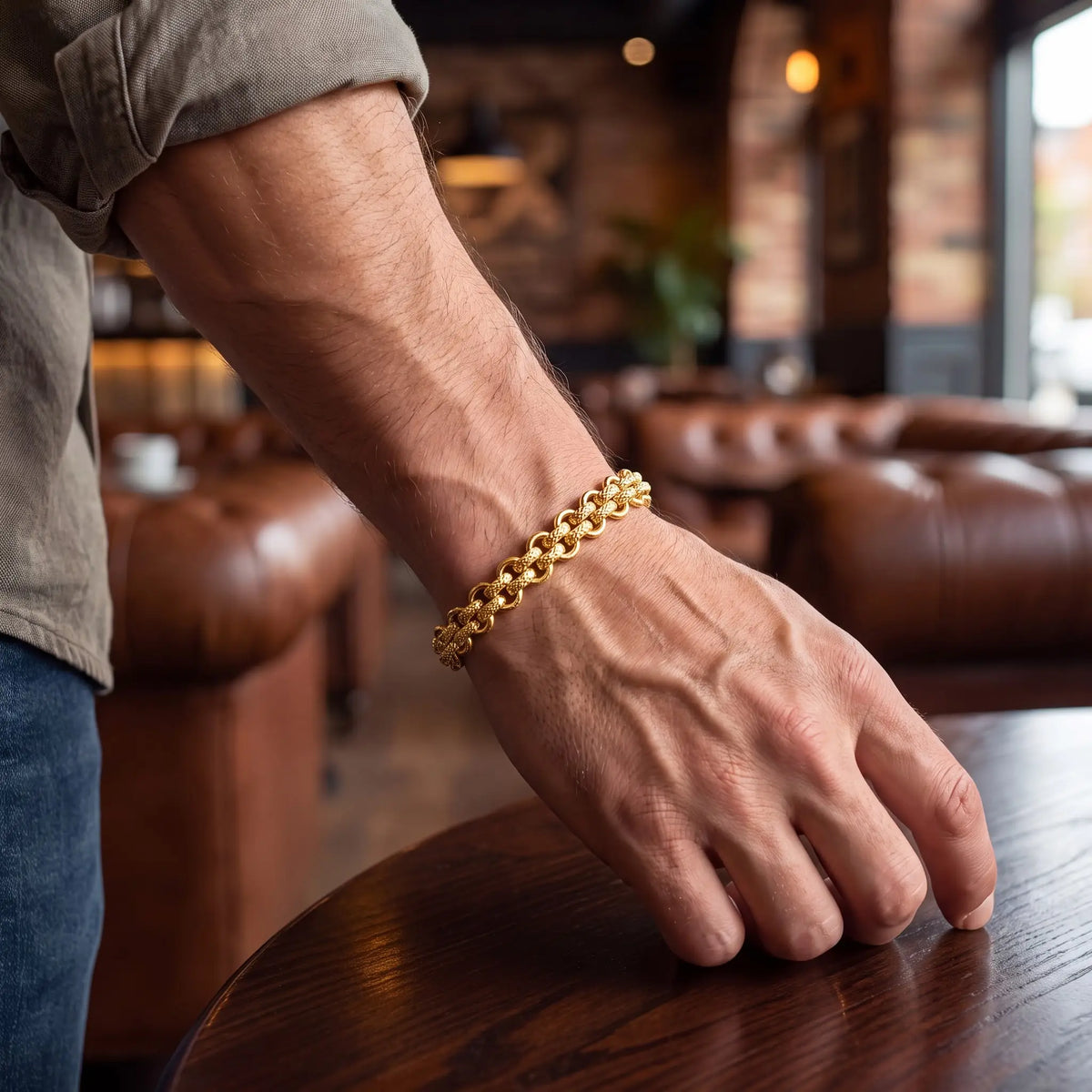 Rolo Link Gold-Tone Bracelet for Men - view 1