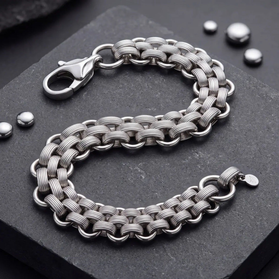 Panther Link Silver-Tone Bracelet for Men - view 2