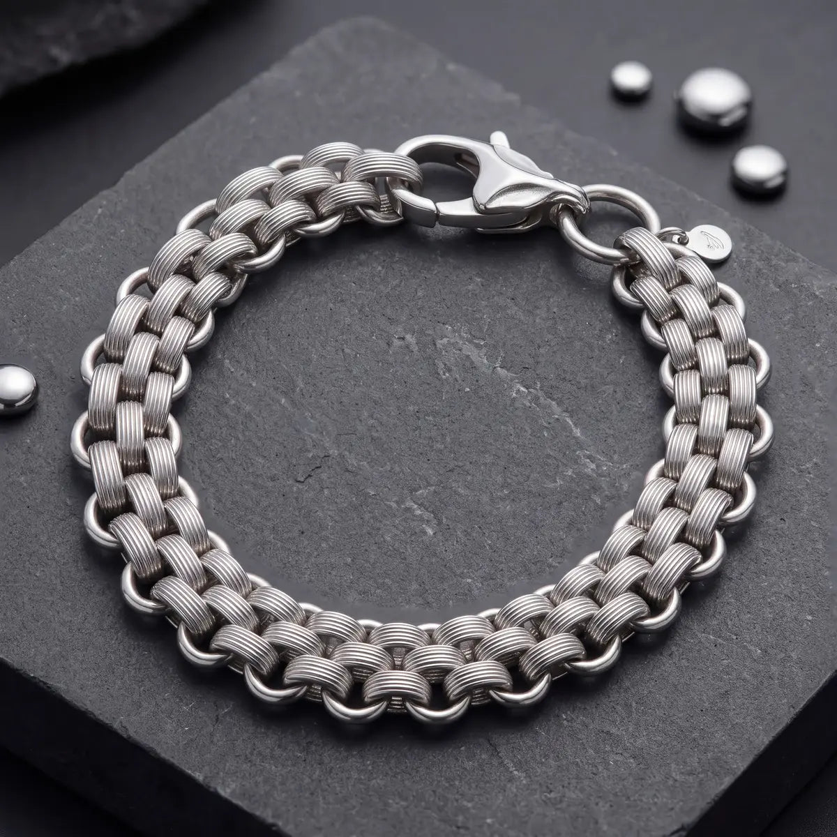 Panther Link Silver-Tone Bracelet for Men - view 3