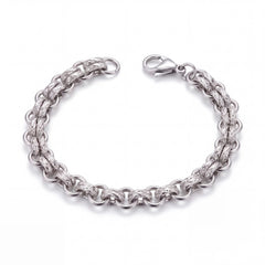 Panther Link Silver-Tone Bracelet for Men - view 5