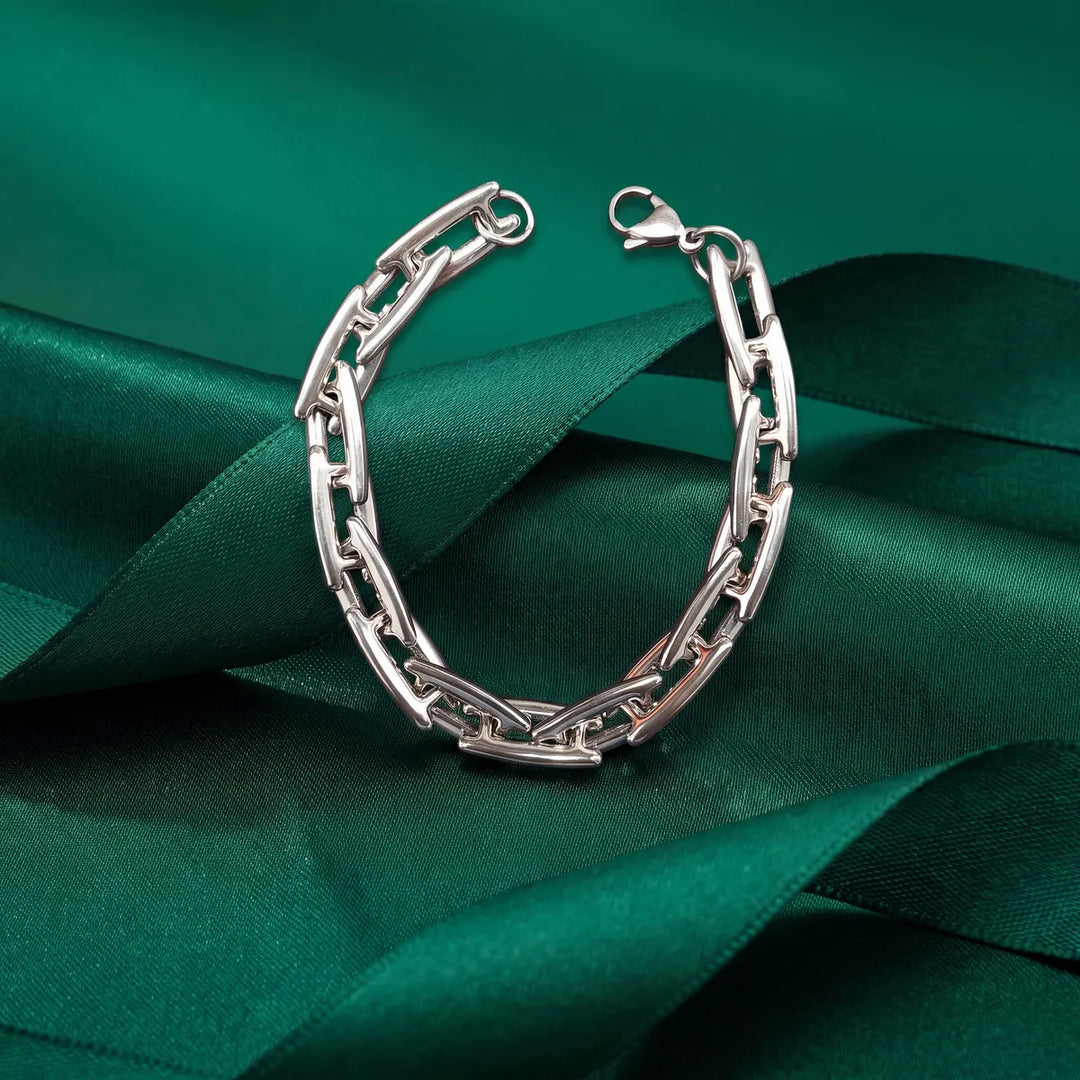 Anchor Link Silver-Tone Bracelet for Men - view 1