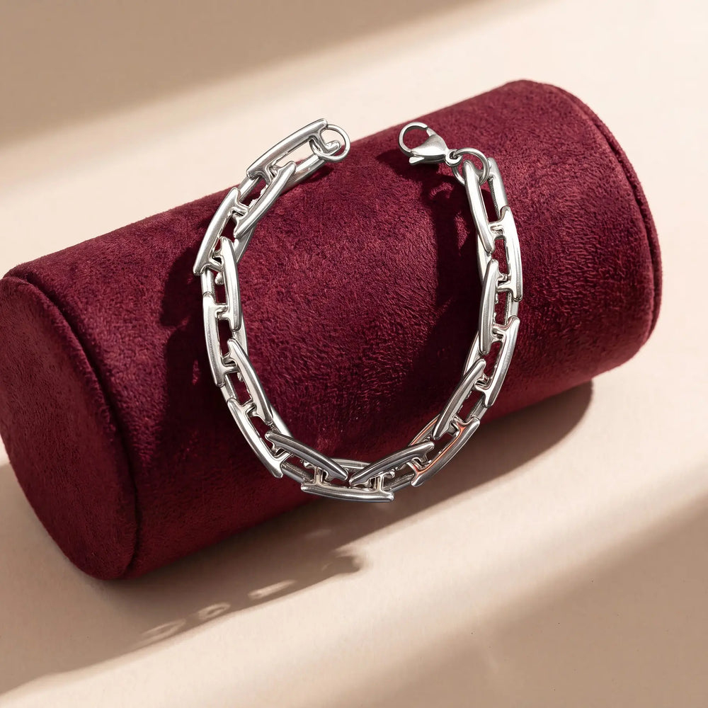 Anchor Link Silver-Tone Bracelet for Men - view 2