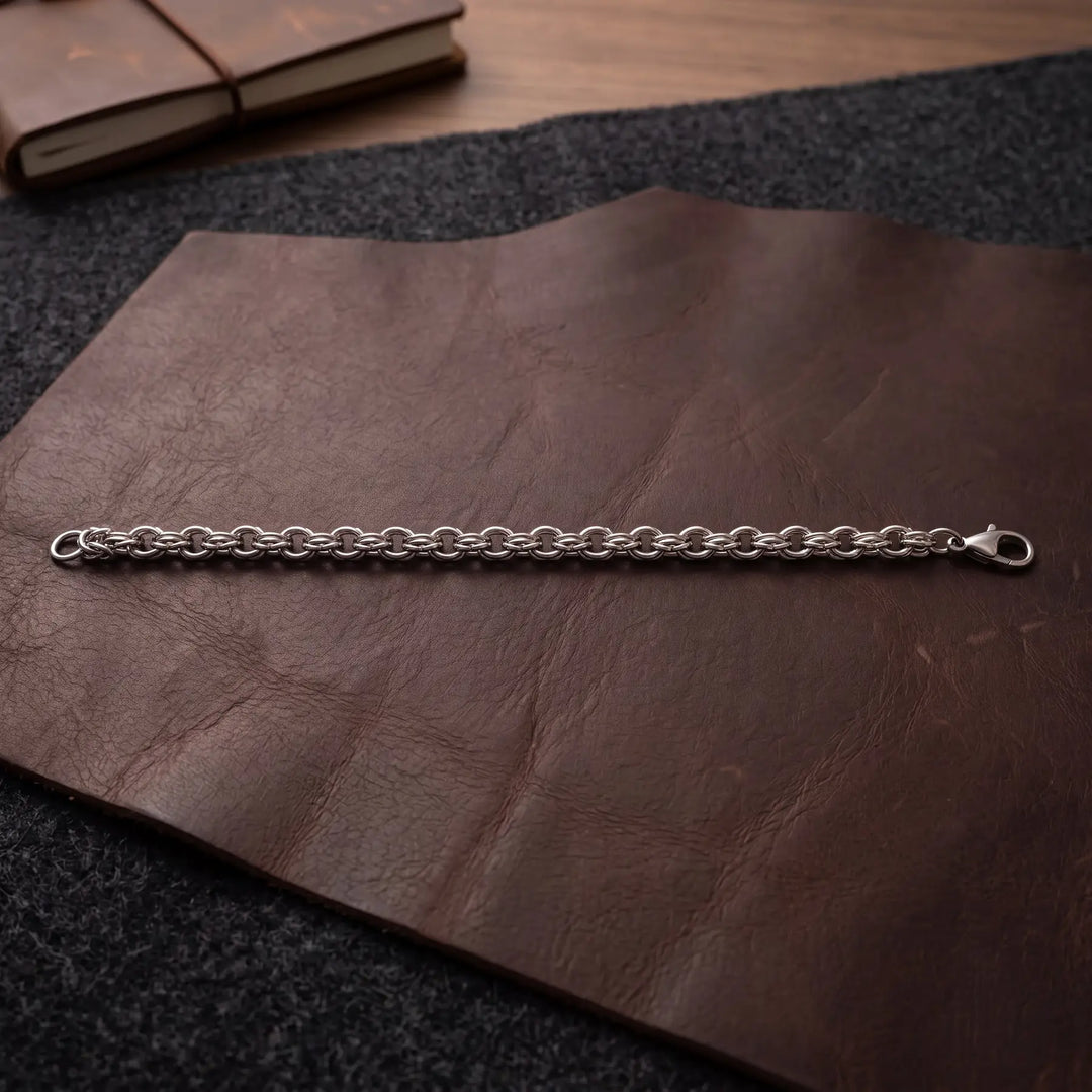 Double Rolo Silver-Tone Bracelet for Men - view 2