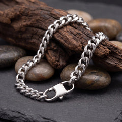 Cuban Link Silver-Tone Bracelet for Men - view 1