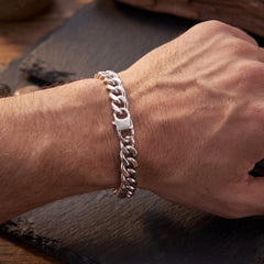 Cuban Link Silver-Tone Bracelet for Men - view 3