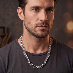 Bold Box Link Silver-Tone Chain for Men - view 2