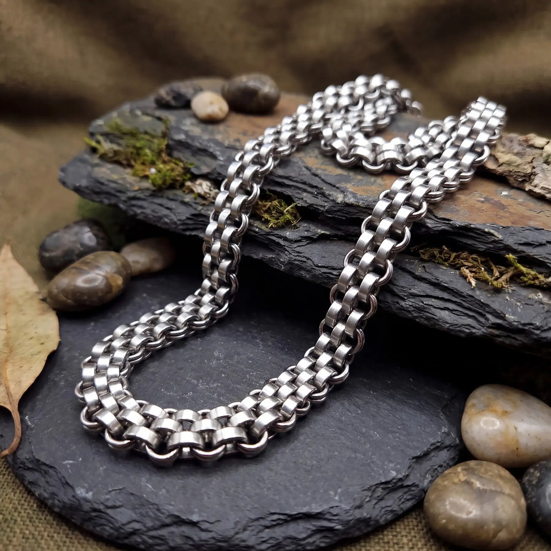 Bold Box Link Silver-Tone Chain for Men - view 3