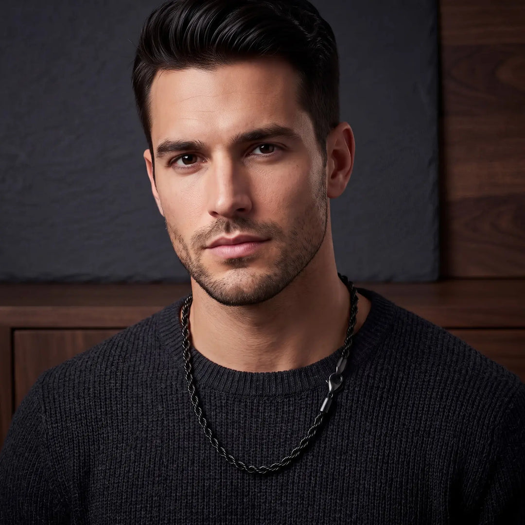 Black Rope Chain for Men - view 2