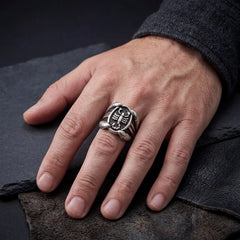 Scorpion Oxidised Silver-Tone Ring for Men - view 2