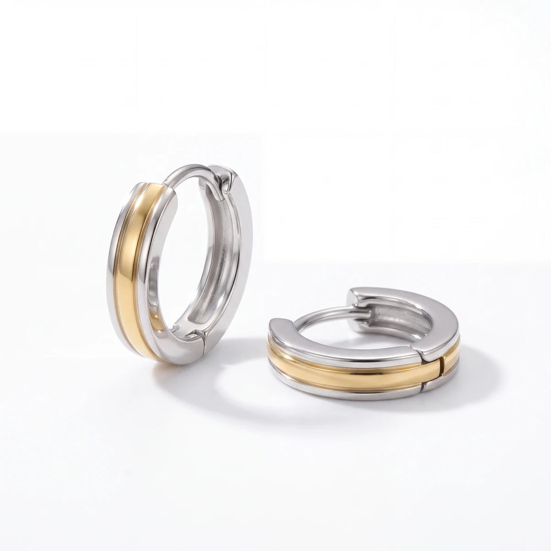 Mira mini huggie earrings for women, gold & silver-tone - RANGREZ