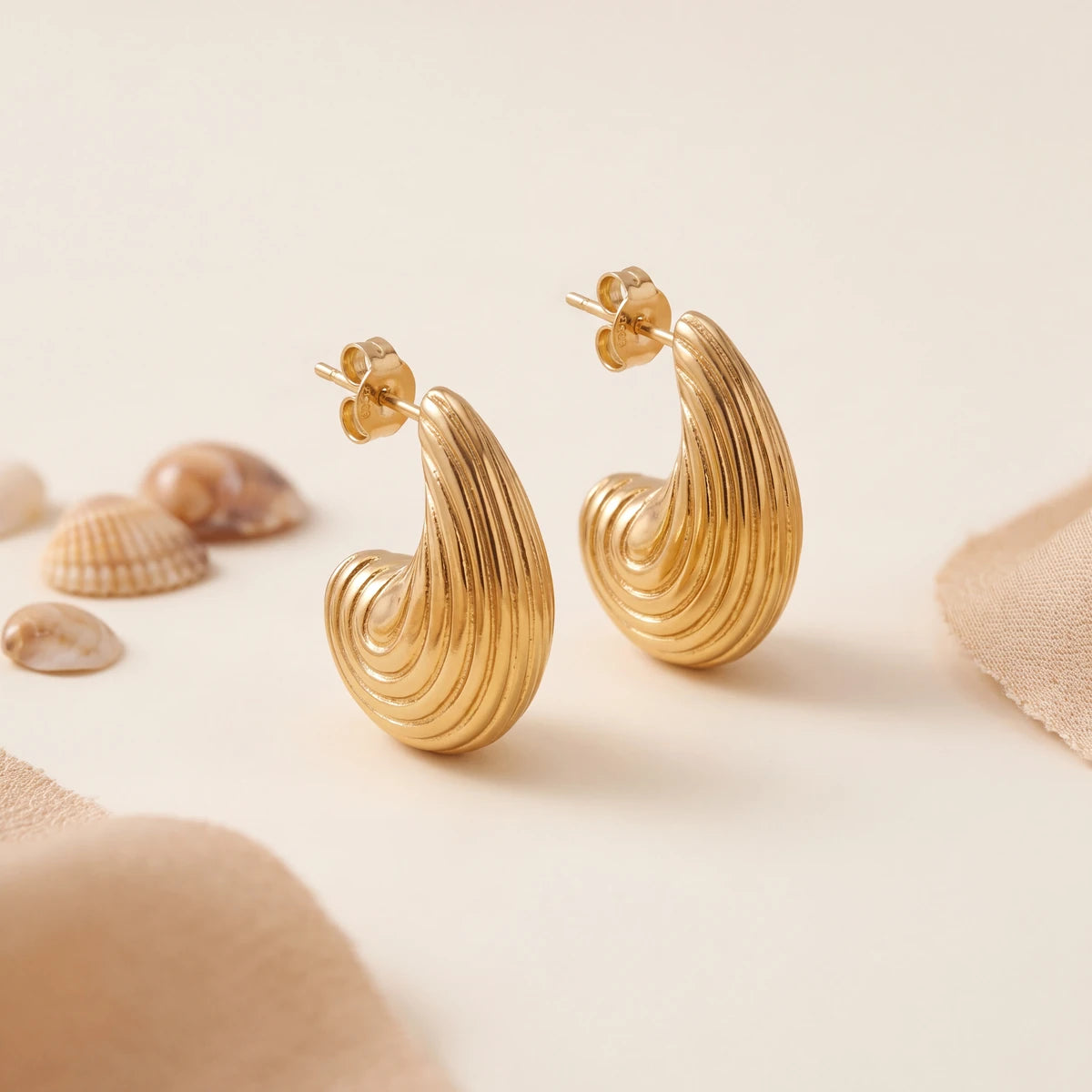 Nautica shell drop earrings for women, gold-tone - RANGREZ (view 2)