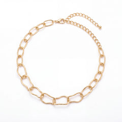Onda chunky chain necklace for women, gold-tone - RANGREZ