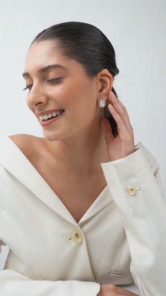 Elani Moissanite Polki Silver Foil Studs
