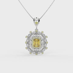 Starburst Helia Crystal Floral Burst Pendant Necklace, Rhodium finish