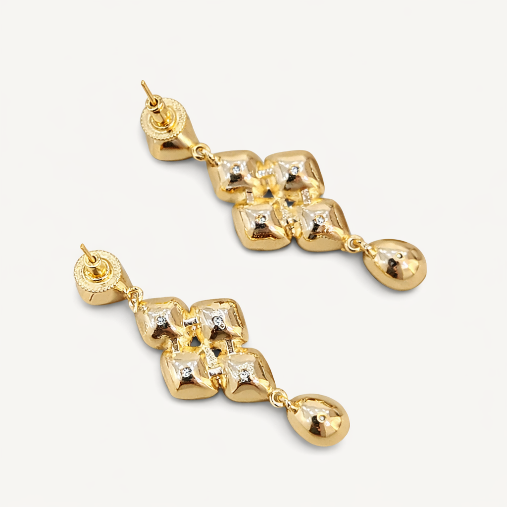 Rangrez elegant stone drop earrings suitable for festive and wedding wear