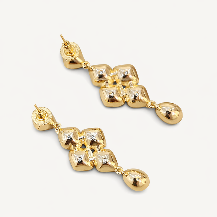 Rangrez elegant stone drop earrings suitable for festive and wedding wear