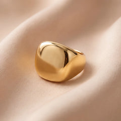 Rania dome ring for women, gold-tone - RANGREZ (view 2)