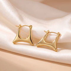Vela statement hoop earrings for women, gold-tone - RANGREZ (view 2)